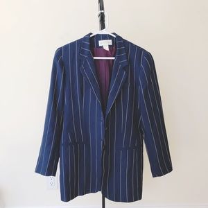 Oversized Pinstripe Longline Blazer